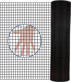 36 inch√ó50 ft Black Vinyl Coated Hardware Cloth 19 Gauge 1/4 inch Black PVC Hardware Cloth, Black Welded Wire Fence Supports Poultry-Netting Cage-Hom