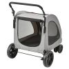 VEVOR Pet Stroller, 4 Wheels Dog Stroller Rotate with Brakes, 160lbs Weight Capacity, Puppy Stroller with Breathable Mesh Windows and Height-Adjustabl