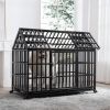 52" Heavy Duty Dog Crate Large Dog cage Strong Metal Dog Kennels and Crates for Large Dogs with 4 Lockable Wheels