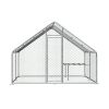 Large metal chicken coop, walk-in chicken coop, galvanized wire poultry chicken coop, rabbit duck coop with waterproof and UV protection cover for out