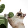 Cactus Cat Tree Cat Tower with Warmy Condo, Plush Perches, Sisal Scratching Post and Fluffy Balls for Small and Medium Cats (Minimum Retail Price for