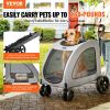 VEVOR Pet Stroller, 4 Wheels Dog Stroller Rotate with Brakes, 160lbs Weight Capacity, Puppy Stroller with Breathable Mesh Windows and Height-Adjustabl