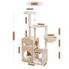 Modern Luxury Cat Tree Wooden Multi-Level Cat Tower Cat Sky Castle With 2 Cozy Condos, Cozy Perch, Spacious Hammock And Interactive Dangling Ball (Min