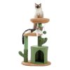 Cactus Cat Tree Cat Tower with Warmy Condo, Plush Perches, Sisal Scratching Post and Fluffy Balls for Small and Medium Cats (Minimum Retail Price for