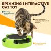 Interactive Cat Toys for Indoor Cats Green Spinning Interactive Cat Toy 0.5 Lb Plastic Interactive Kitten Toys 360 Degrees Moving Cat Toy Mouse with S