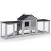 Three-Compartment Rabbit Hutch - Grey