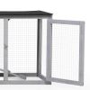 Three-Compartment Rabbit Hutch - Grey