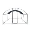 Large Metal Chicken Coop with Run, Walkin Chicken Coop for Yard with Waterproof Cover, 13.1 x 9.8 x 6.6 ft, Dome Roof Large Poultry Cage for Hen House