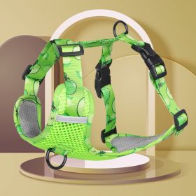 dog Harnesses; New style dog chest strap vest type big dog chest strap explosion-proof flush walking dog rope reflective pet traction rope (colour: green, Specification (L * W): L)