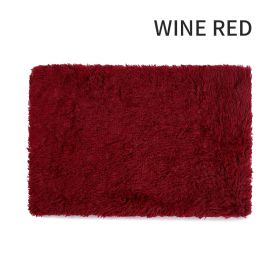 Dog Bed And Extra Matching Cover Sheet Dog Crate Pad Ultra Soft Dog Bed Mat Washable Pet Kennel Bed With Non-Slip Bottom Fluffy Plush Sleeping Mat For (Color: Wine Red, size: XL)