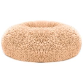 Pet Dog Bed Soft Warm Fleece Puppy Cat Bed Dog Cozy Nest Sofa Bed Cushion L Size (Color: Brown, size: L)