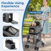 Double Pet Stroller Foldable 3-in-1 Dog Stroller with 2 Detachable Carriers