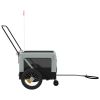 Pet Bike Trailer Gray and Black Oxford Fabric and Iron