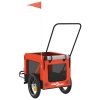 Pet Bike Trailer Orange and Black Oxford Fabric and Iron