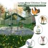 Large Metal Chicken Coop, Walk-in Chicken Run,Galvanized Wire Poultry Chicken Hen Pen Cage, Rabbits Duck Cages with Waterproof and Anti-Ultraviolet Co